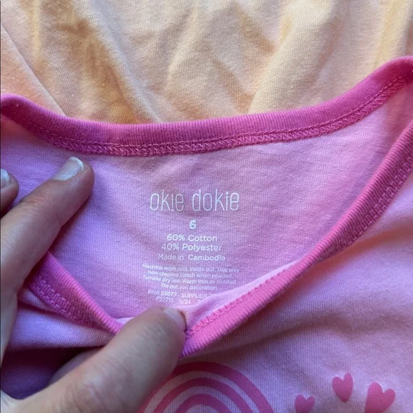 4 - Okie Dokie Girls short sleeve shirts size 6 - Pink, purple, yellow, orange - Picture 3 of 9